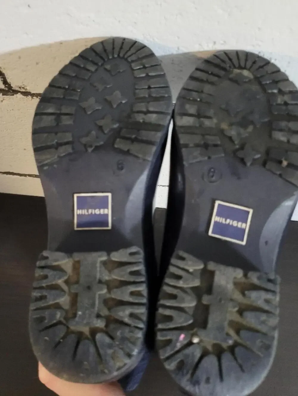 Tommy Hilfiger navy wellies